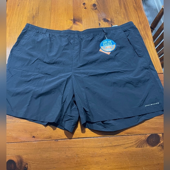 Nwt Columbia Mens Black Backcast III Water Swim Shorts Size 5X 8" Inseam Beach - Picture 1 of 6